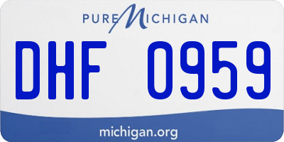 MI license plate DHF0959
