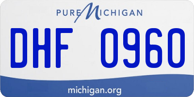 MI license plate DHF0960