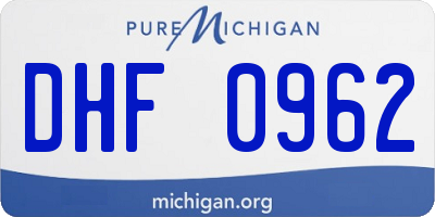 MI license plate DHF0962