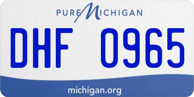 MI license plate DHF0965