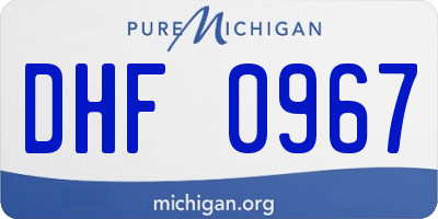 MI license plate DHF0967