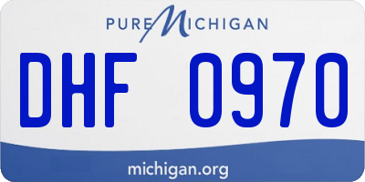 MI license plate DHF0970