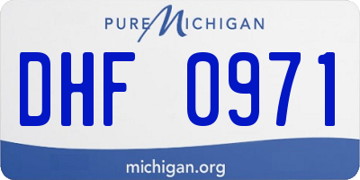 MI license plate DHF0971