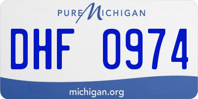 MI license plate DHF0974