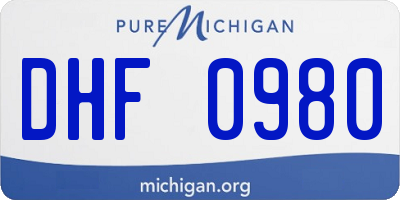 MI license plate DHF0980