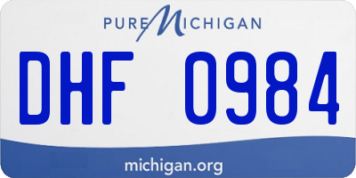 MI license plate DHF0984