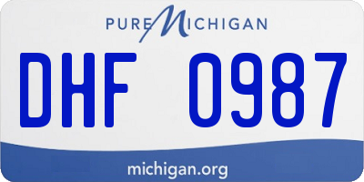 MI license plate DHF0987