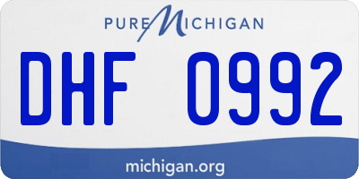 MI license plate DHF0992