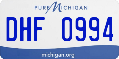 MI license plate DHF0994