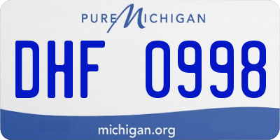 MI license plate DHF0998