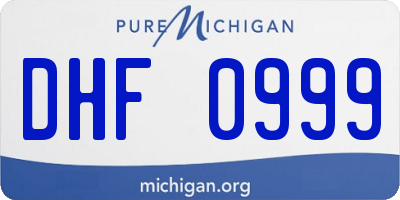 MI license plate DHF0999