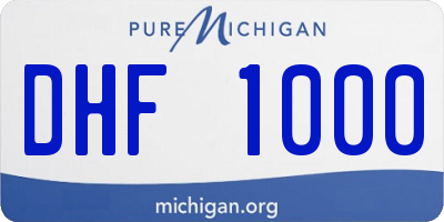 MI license plate DHF1000