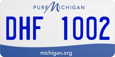MI license plate DHF1002
