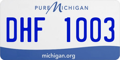 MI license plate DHF1003