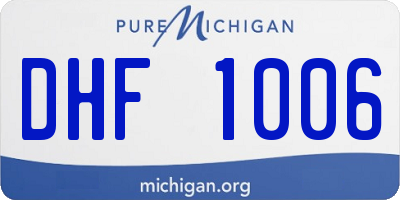 MI license plate DHF1006