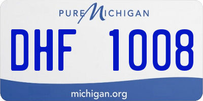MI license plate DHF1008
