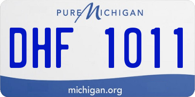 MI license plate DHF1011