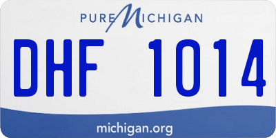MI license plate DHF1014