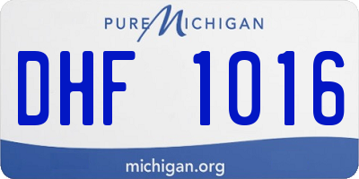 MI license plate DHF1016