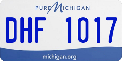 MI license plate DHF1017