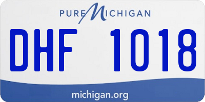 MI license plate DHF1018