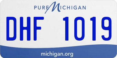 MI license plate DHF1019
