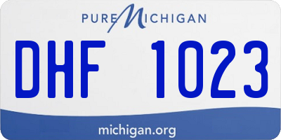 MI license plate DHF1023