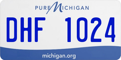MI license plate DHF1024