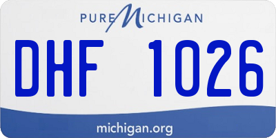MI license plate DHF1026