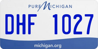 MI license plate DHF1027