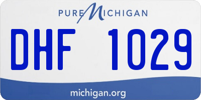 MI license plate DHF1029