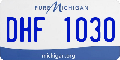 MI license plate DHF1030