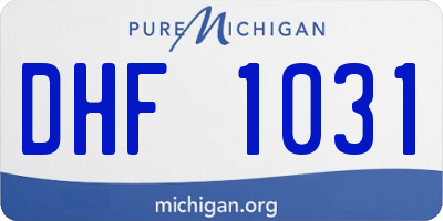 MI license plate DHF1031