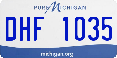 MI license plate DHF1035