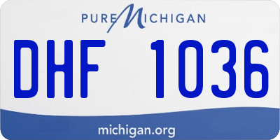 MI license plate DHF1036