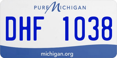 MI license plate DHF1038