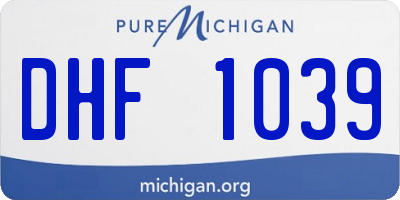 MI license plate DHF1039