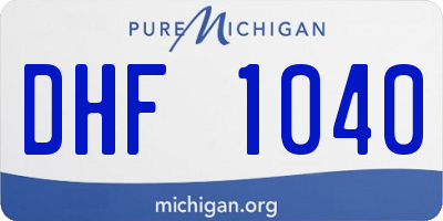 MI license plate DHF1040