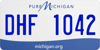 MI license plate DHF1042