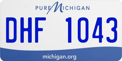MI license plate DHF1043
