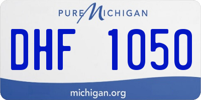 MI license plate DHF1050