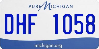 MI license plate DHF1058