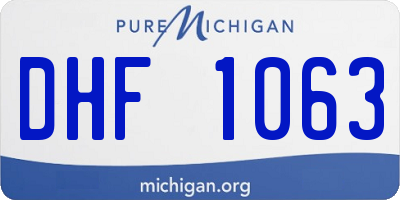MI license plate DHF1063