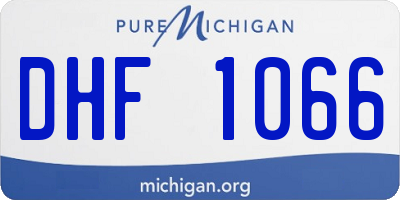 MI license plate DHF1066