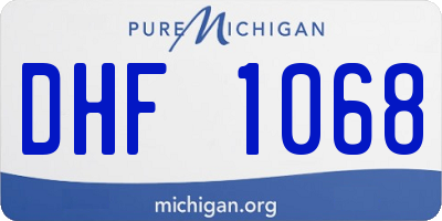 MI license plate DHF1068