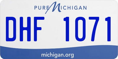 MI license plate DHF1071