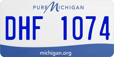 MI license plate DHF1074