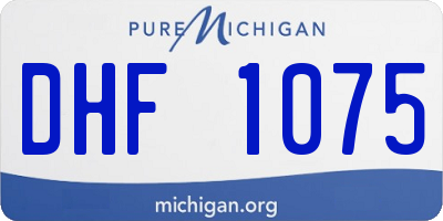 MI license plate DHF1075