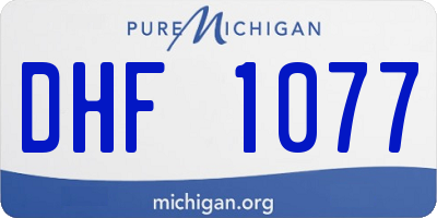 MI license plate DHF1077