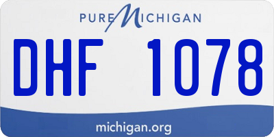 MI license plate DHF1078